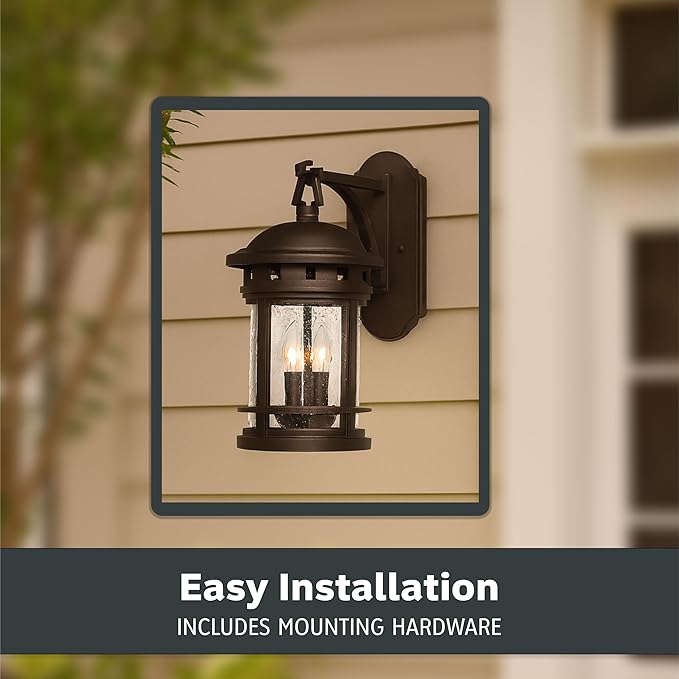 Designers Fountain 2381-ORB Sedona 9" Wall Lantern, Oil-Rubbed Bronze