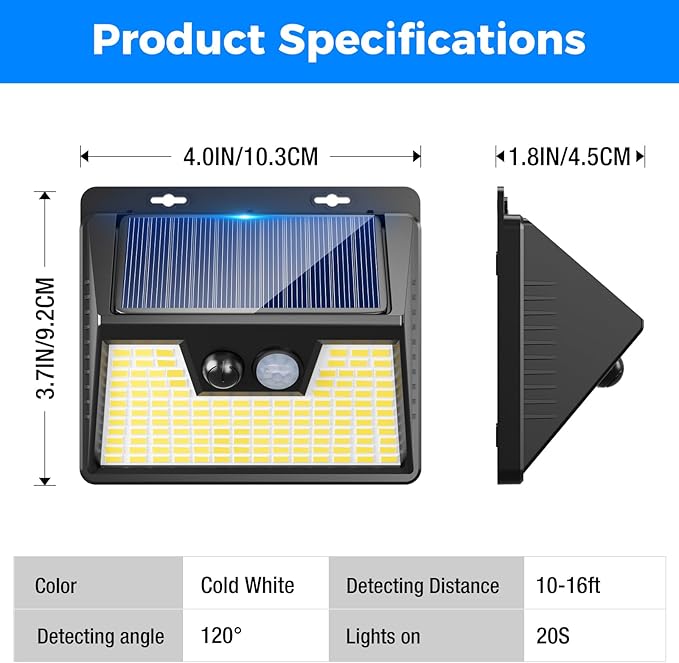 Peasur 18 Pack/140 LED Solar Lights, Outdoor Waterproof, 3 Lighting Modes, Motion Sensor, Black | Lumora