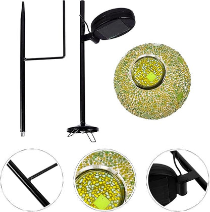 Solar Mosaic Ball-Shaped Lawn Light Outdoor Waterproof Solar Garden Path Light for Patio Landscape Decoration