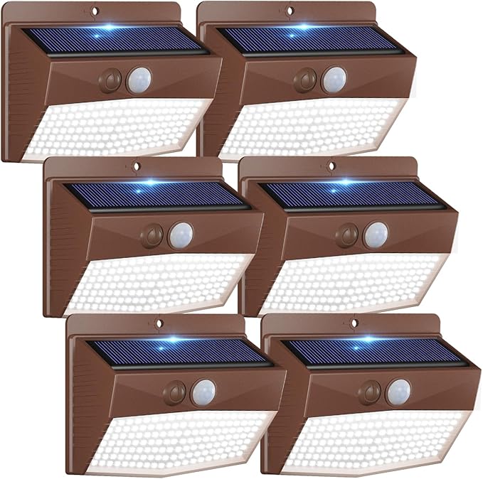 Peasur 6 Packs Solar Outdoor Lights Motion Sensor Solar Security Lights Waterproof with 3 Lighting Modes Solar | Lumora