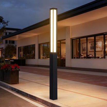 Path Light, 92" Pathway Lights, Wired Outdoor Modern Landscape LED Bollard Driveway Lighting, IP65 Waterproof Aluminum High Voltage Floor Lamp for Walkway Lawn Patio Yard Garden Decoration