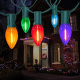 10FT C7 Christmas Lights, Multicolor LED Indoor String Lights with 10 Vintage Bulbs, for Xmas Tree, Window, Party | Lumora