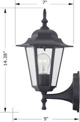 WISBEAM Outdoor Wall Lantern, Black Wall Sconce for House Porch Lighting Fixture, E26 Base 60W Max, Metal Housing | Lumora