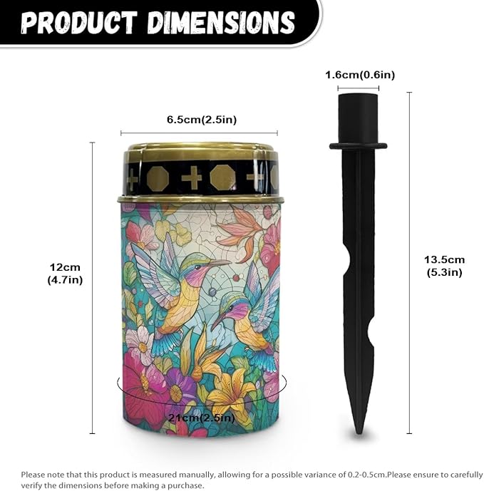 Hummingbird Cemetery Solar Lights for Grave Floral Cemetery Decorations for Grave Waterproof Dusk to Dawn Sensor Grave Lamp Bereavement Gifts 2 Pack