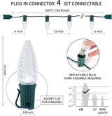 100 Feet C9 Christmas String Lights, Waterproof Commercia Led Outdoor Christmas Lights with 100 Strawberry C9 | Lumora