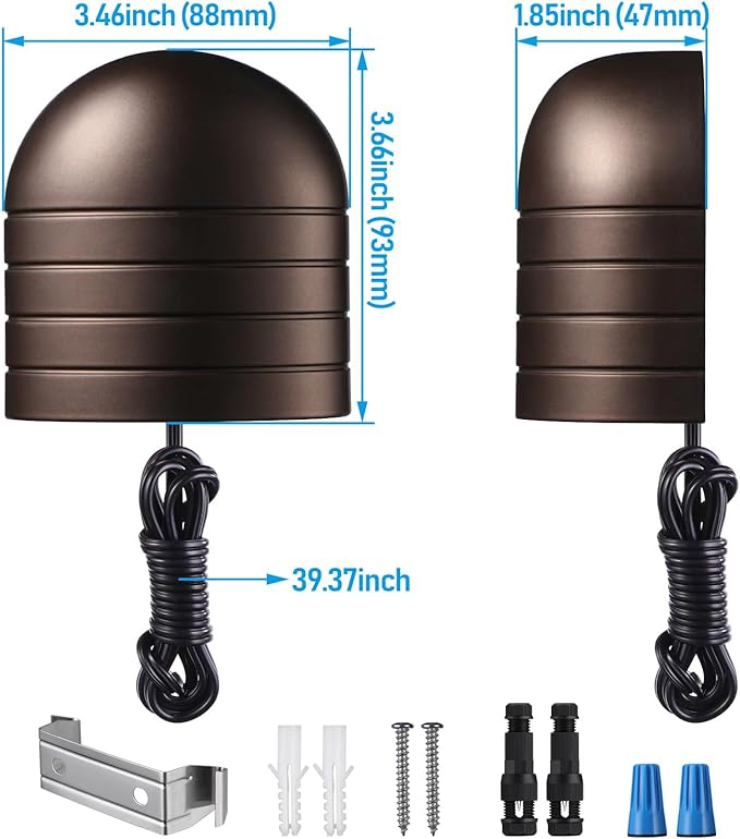 LEONLITE 12-Pack Update 5CCT Low Voltage LED Deck Lights, 250LM Ultra Bright Fence Down Light, 12-24V AC/DC Anti Glare Step Railing Light, CRI90, 1800K/2700K/3000K/4000K/5000K, IP65, Oil Rubbed Bronze