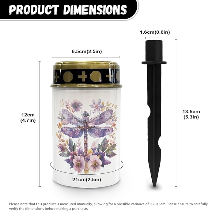 Dragonfly Solar Floral Lights Outdoor Waterproof Purple Lantern Solar Garden Lights Decorative for Yard/Patio/Driveway,Outdoor Landscape Lighting-Warm White