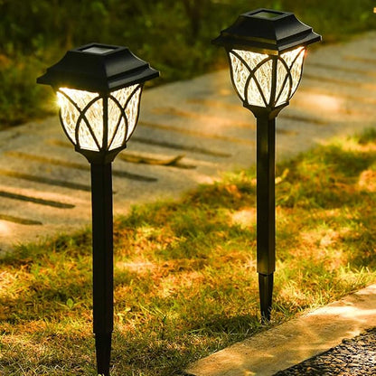 6 Pack Solar Pathway Lights, Outdoor Solar Light Waterproof Automatic on/Off Garden Decoration, Courtyard Terrace Lawn Walkway Deck Waterproof Landscape Light (Warm White)