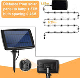 cjc Outdoor Solar String Lights Waterproof 25FT with 25 Shatterproof ST38 LED Bulbs, 2700K Solar Lights Outdoor | Lumora