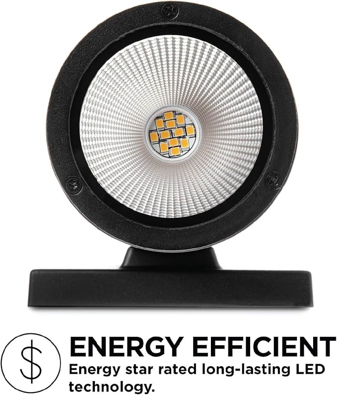 Home Zone Security LED Modern Wall & Porch Sconce Light (2-Set, Black)