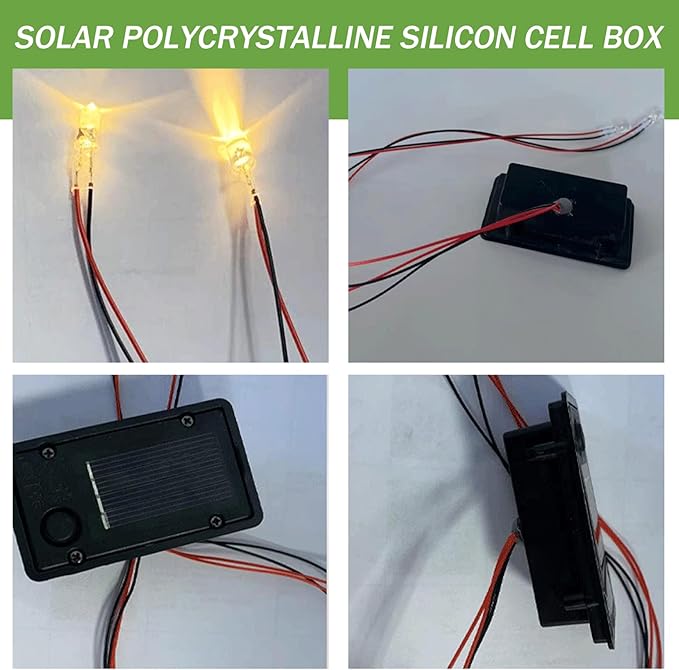 Solar Light Replacement, 4pcs 4x7cm Rectangle Replacement Solar Light Tops with LED Lights, Waterproof Replacement Solar Light Parts for Solar Lantern (Warm Light)