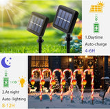 12 Pack Outdoor Solar Christmas Decorations, 180 Bright LED Solar Candy Cane Christmas Lights 8 Lighting Modes | Lumora