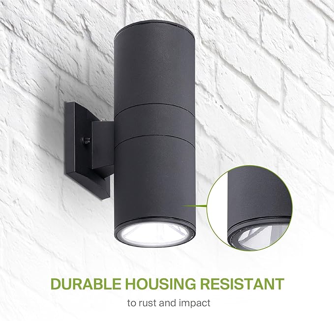 ASD 2 Light Dusk to Dawn Outdoor Wall Light Fixture | 120W E26 Bulb Socket 120V ETL Cylinder Up Down Lights | | Lumora