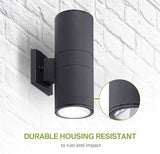 ASD 2 Light Dusk to Dawn Outdoor Wall Light Fixture | 120W E26 Bulb Socket 120V ETL Cylinder Up Down Lights | | Lumora