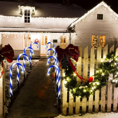 Candy Cane Lights, Christmas Candy Cane Lights, Solar Pathway Lights Outdoor Candy Cane Christmas Decor for Walkway, Driveway, Sidewalk, Garden
