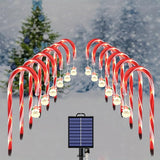 12 Packs Christmas Candy Cane Lights Outdoor Solar Powered Christmas Pathway Lights with Stars Waterproof for Yard | Lumora