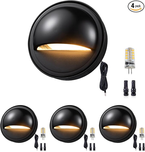 Gardenreet Low Voltage LED Deck Lights - Solid Brass Landscape Step Lights, Outdoor 12V Hardwired IP65 Waterproof | Lumora
