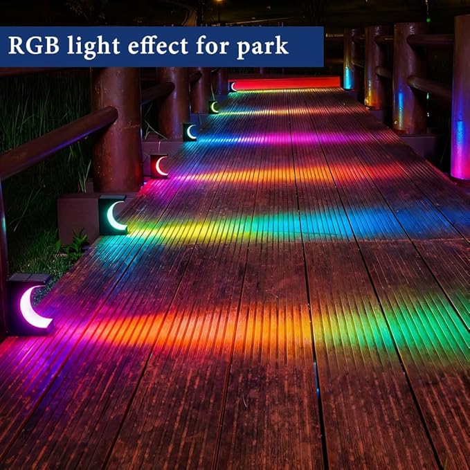 8 Pack Solar Step Lights Outdoor, IP65 Waterproof LED Stair Lights with RGB Color Changing for Garden, Patio, Yard | Lumora