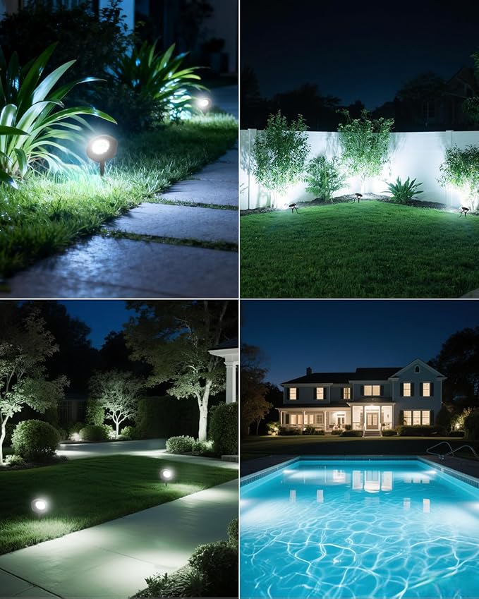 CORESLUX Solar Spot Lights Outdoor Waterproof IP68, 3-in-1 LED Cool Light Solar Landscape Lights, 2 Light Modes | Lumora