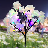 Solar Fiber Optic Camellia Flower Light, Colorful Outdoor Solar Garden DIY Decorative Lights for Walkway Pathway | Lumora