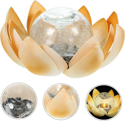 Solar Flower Decorative Light Yellow LED Outdoor Landscape Lighting Energy Saving Solar Lights for Pathway Patio