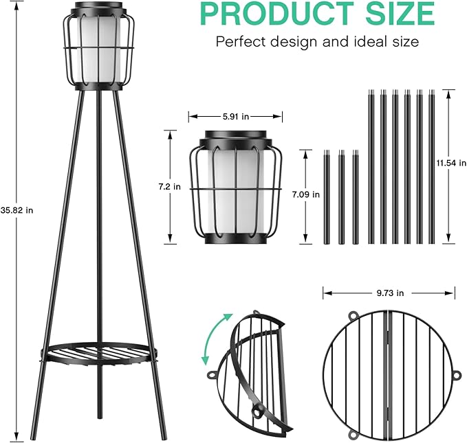 2 Pack Solar Lights with Plant Stand + 8 Pack Solar Pathway Lights Outdoor