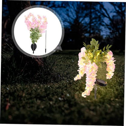 Milisten Solar Light Flower Shape Led Garden Pathway Lamp Solar-Powered Wisteria Design for Outdoor Decor Easy Installation for Landscape Lighting
