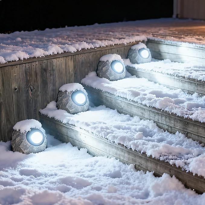 2 Pack Solar Fake Rock Light Outdoor Garden Decorations Spot Lights : Led Landscape Lighting for Pathway Lawn Patio Porch Yard Walkway