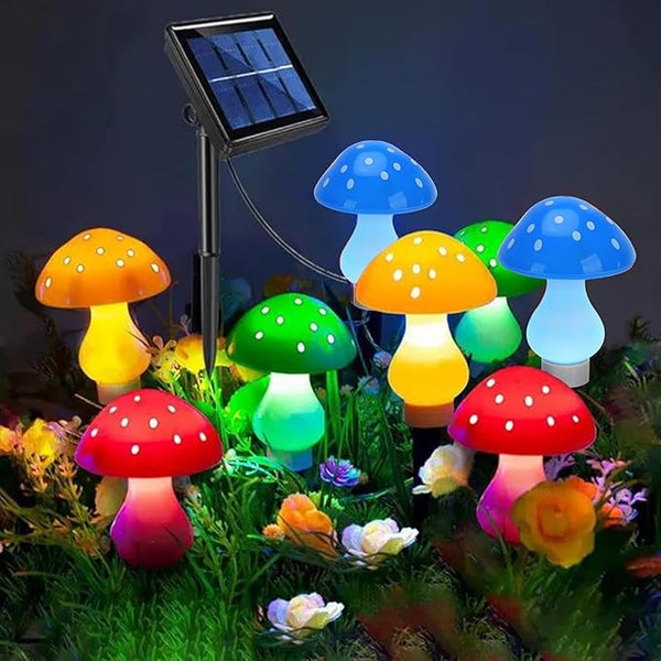 RCFINE Solar Outdoor Lights Set of 8 Solar Mushroom Lights with 8 Modes Waterproof Garden Mushroom Lamp Outside | Lumora