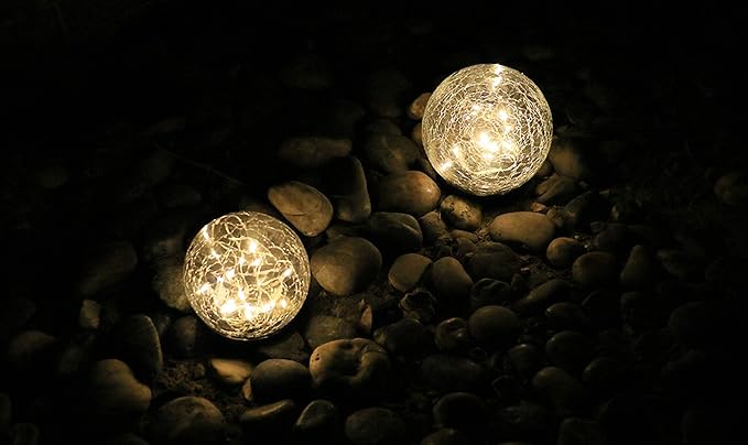 Ulalaza Solar Garden Ground Lights 30 LED Waterproof Bright Outdoor Crack Ball Lamp for Yard Driveway Lawn Patio | Lumora