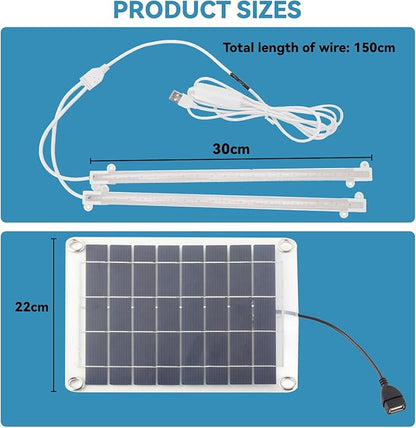 Solar Grow Lights for Outdoor Plants, Adjust Gooseneck Grow Light for Indoor Plants, Solar Plant Grow Light for Indoor Garden Balcony Greenhouse Herbs Vegetables Flowers Potted (30W)