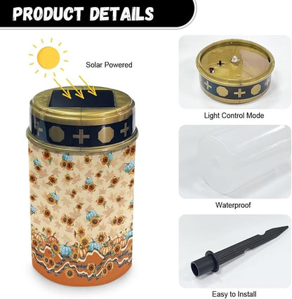 Sunflower Pumpkin Solar Garden Lights Solar Lights Outdoor Garden Solar Powered Garden Lights,Yard Patio Pathway Waterproof Solar Powered Lights Outside
