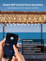 XMCOSY+ Smart Outdoor String Lights, 150Ft G40 Globe Patio Lights with 75 LED Bulbs, WiFi & APP Control, Work with | Lumora