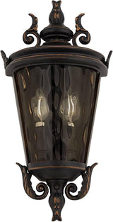 John Timberland Casa Marseille Vintage Outdoor Wall Light Fixture Veranda Bronze 17" Champagne Hammered Glass for | Lumora
