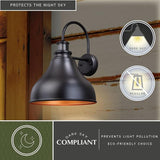 VAXCEL Delano Bronze Motion Sensor Dusk to Dawn Farmhouse Barn Dark Sky Outdoor Wall Light | Lumora