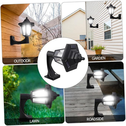 DOITOOL 6pcs Solar Powered Vintage Hexagonal Wall Light Decorative Outdoor Lamp for Garden and Terrace High Brightness Light