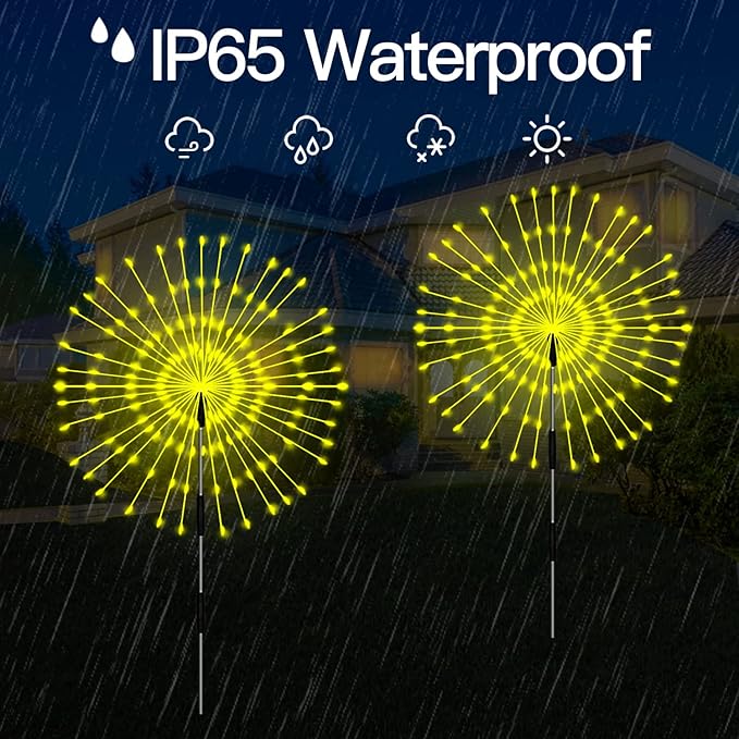 Solar Garden Lights 4-Pack Waterproof Decorative Pathway Firefly Lights for Courtyard & Garden Party Warm White | Lumora