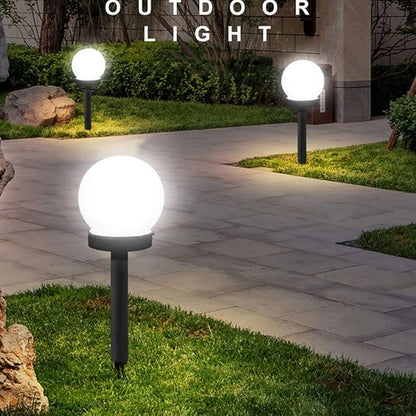Solar Pathway Lights Outdoor, 3 Pack Solar White Globe Garden Lights, Waterproof Walkway Lighting Outdoor Garden Landscape Lawn Lanterns, Patio Yard Pathway Driveway Lights