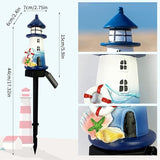Lighthouse Solar Lights Outdoor, Lighthouse Decor Lighthouses Gifts Nautical Decor for Home, Waterproof Decorative | Lumora