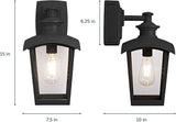 Home Luminaire 31703 Spence 1-Light Outdoor Wall Lantern with Seeded Glass and Built-in GFCI Outlet, Black | Lumora