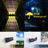 Solar Lights Outdoor Waterproof Dusk to Dawn Sconce Sunset Colored Landscape Lighting for Wall, Backyard, Deck | Lumora