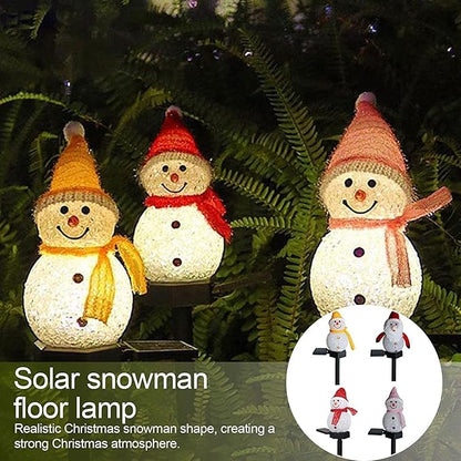 Solar Garden Lights Snowman Solar Christmas Light,Waterproof Snowman Shape Outdoor Solar Garden Stake Light,Decorative Solar Pathway Light LED Snowman Light for Patio Yard (Color : Pink)