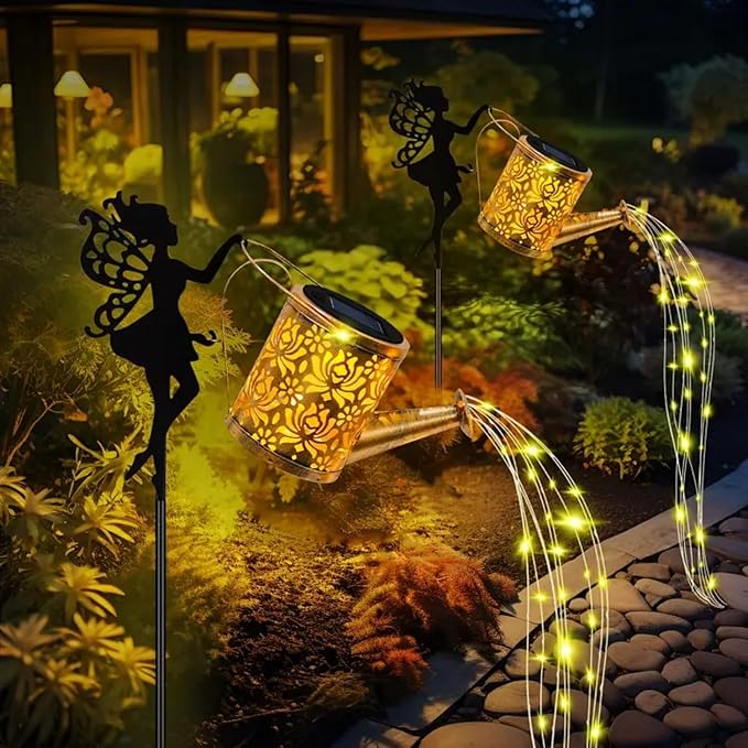 Solar Watering Can Lights,Garden Decor Solar Fairy Watering Lantern, LED Solar Fairy Outdoor String Lights, Star | Lumora