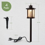 LITFIT Low Voltage Landscape Lighting, 12V 3.4W 155LM 3000K Outdoor Path Lights with Connectors, Crackled Shade | Lumora