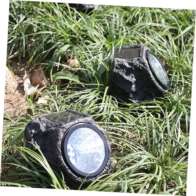 ARTIBETTER 2pcs Simulation Stone Solar Lamp Outdoor Garden Lights Solar Pathway Lamp Landscape Light for Patio Driveway