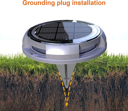 Waterproof Solar Garden Deck Light Waterproof Solar Disk LED Yard Lights Outdoor Garden Landscape Ground Lighting for Yard Lawn Patio Pathway Walkway (Warm White, 1)