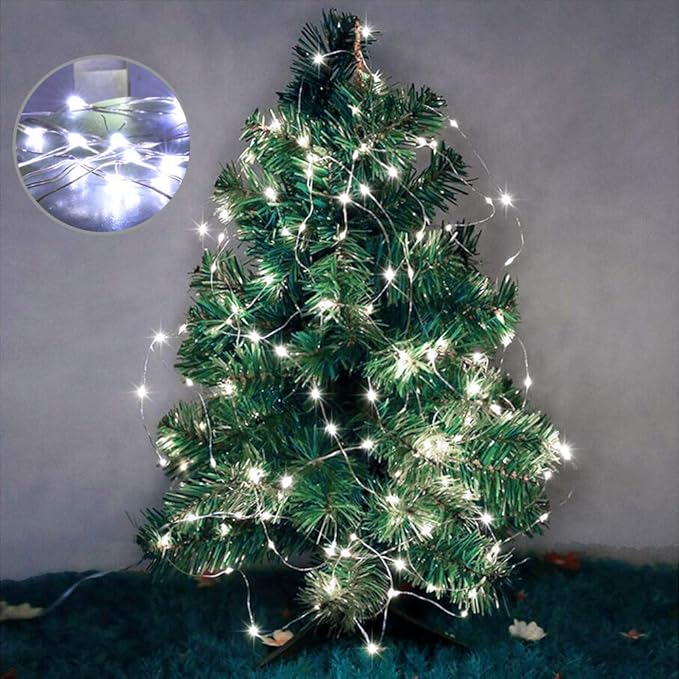 woohaha Solar String Lights, 2 Pack 100 LED Copper Wire Lights, Waterproof Fairy Decoration Starry String Lights | Lumora