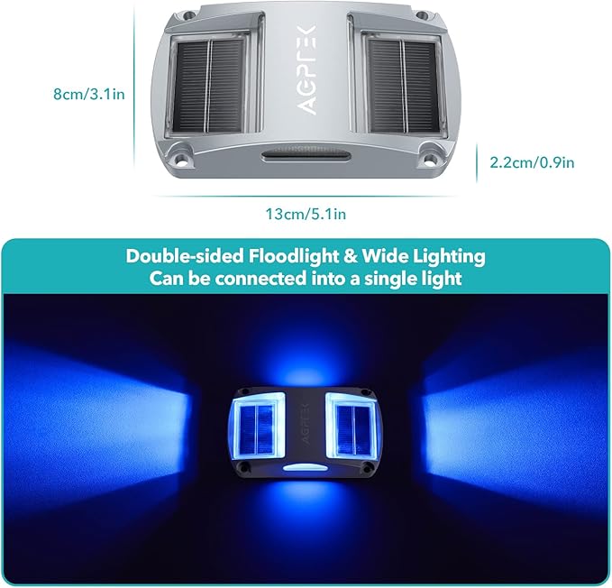 AGPTEK Solar Driveway Lights 20 Pack, Outdoor Deck Dock Marine LED Solar Powered Waterproof Driveway Marker Lights | Lumora