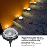4 Pack Solar with 8 LED Outdoor Ground Lights for Pathway, Lawn & Backyard - and Solar Powered Lighting (White | Lumora