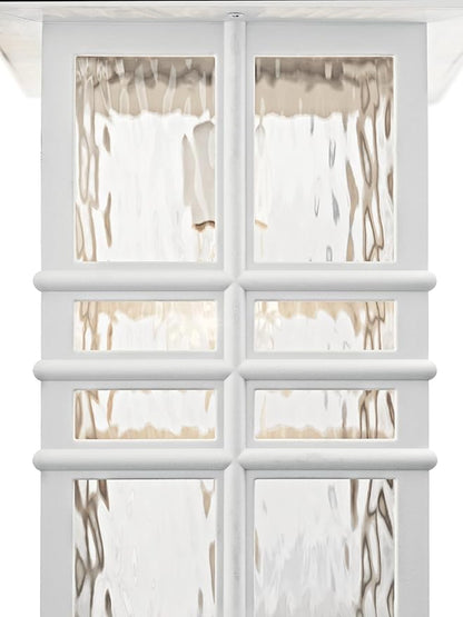 Kichler Beacon Square 14.25" Outdoor Wall Light in White, 1-Light Exterior Wall Sconce with with Clear Hammered Glass, (14.25" H x 8" W), 49830WH